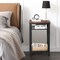 Costway 3-Tier Industrial Tall Nightstand Side End Telephone Table w/ Mesh Shelves